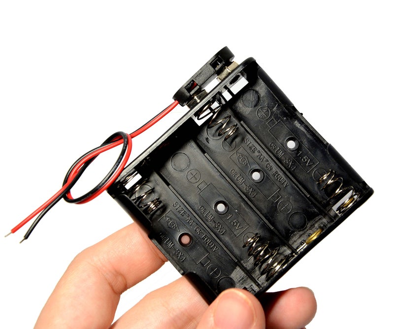 LAMPVPATH 3 Pcs 4 x 1.5V (6V) AA Battery Holder Leads with 3 Pcs 9V I Type Snap Connector Plastic Housing - Image 2